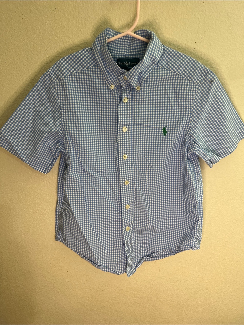 Polo by Ralph Lauren Blue & White Gingham Short-Sleeve Button-Down